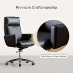 Align High-Back Leather Office Chair with Ergonomic Support