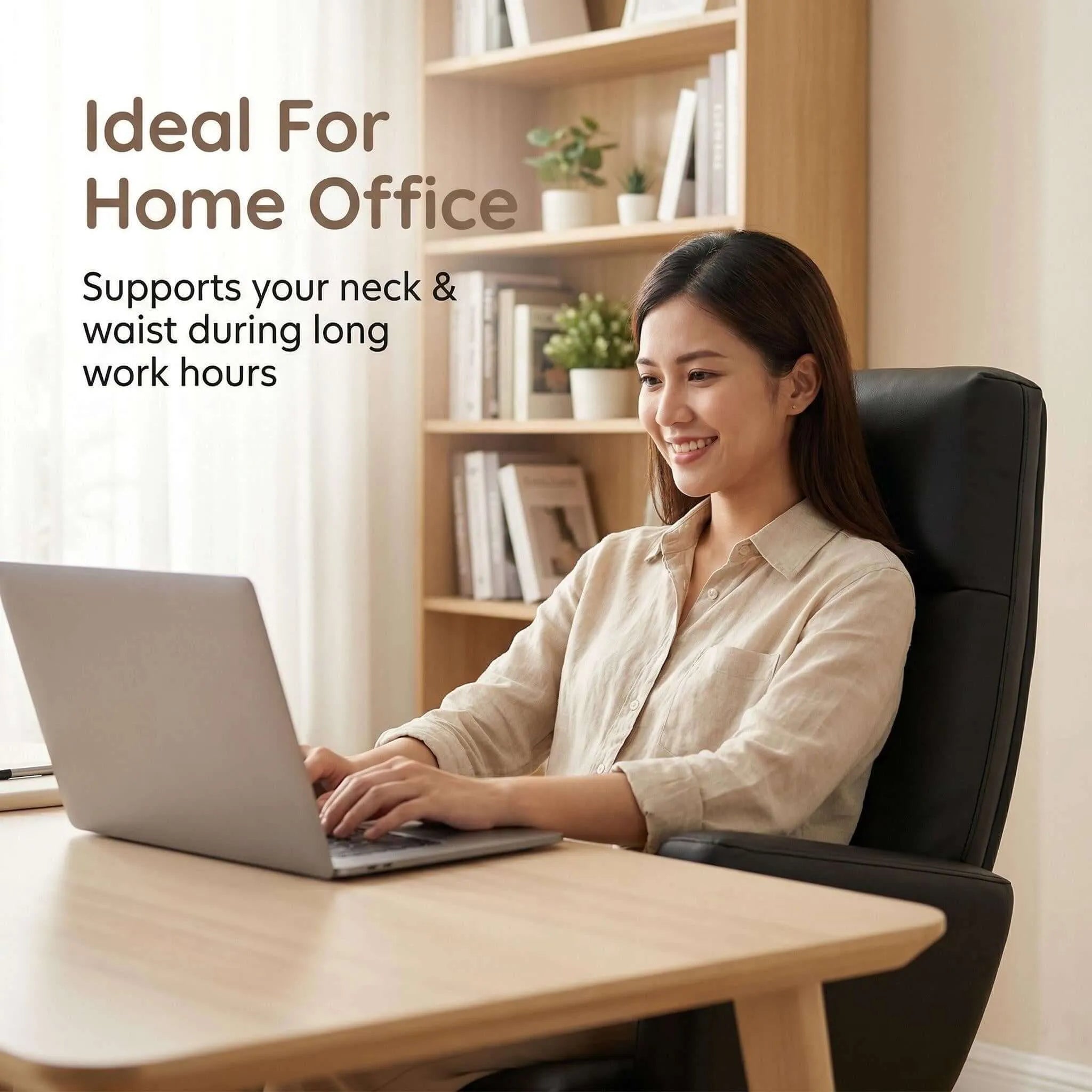 Align High-Back Leather Office Chair with Ergonomic Support