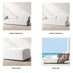 Aluminum Frame Rattan Bed for Outdoor Comfort