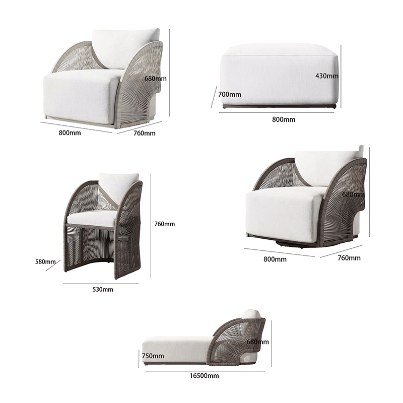 Aluminum Frame Rattan Bed for Outdoor Comfort