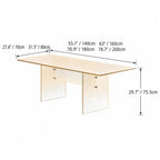 Amber Textured Glass Dining Table with Sculptural Panel Base
