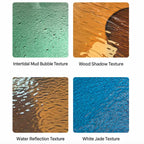 Amber Textured Glass Dining Table with Sculptural Panel Base
