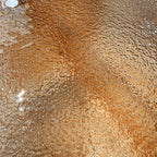 Amber Textured Glass Dining Table with Sculptural Panel Base