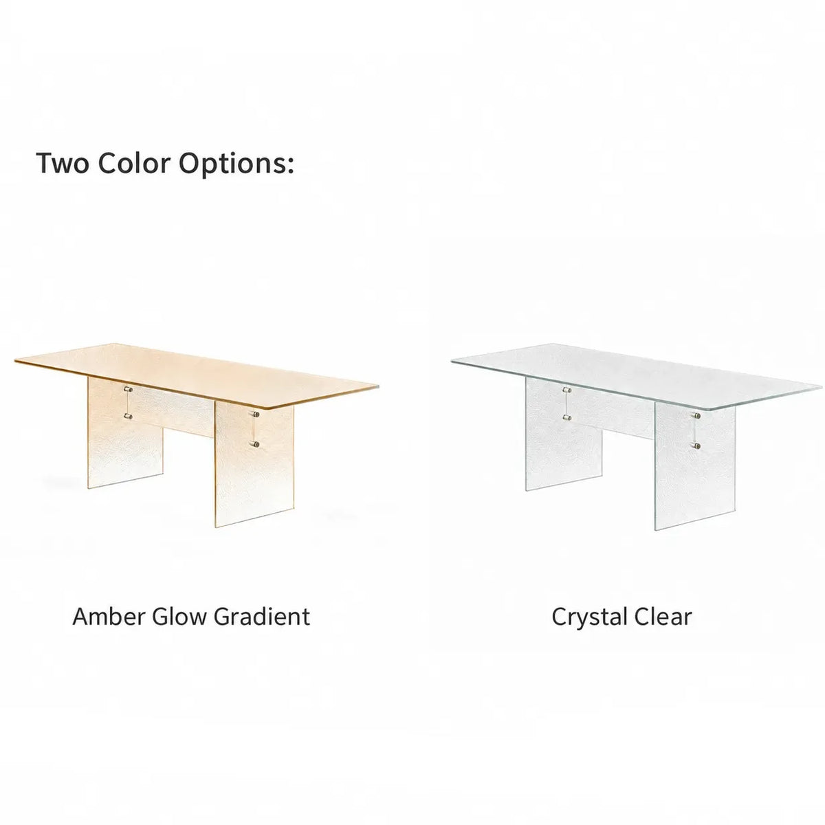 Amber Textured Glass Dining Table with Sculptural Panel Base
