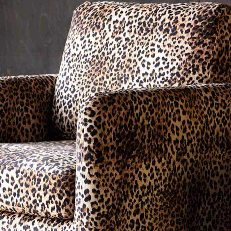 American Retro Leopard Lounge Chair for Reading Corners and Small Spaces