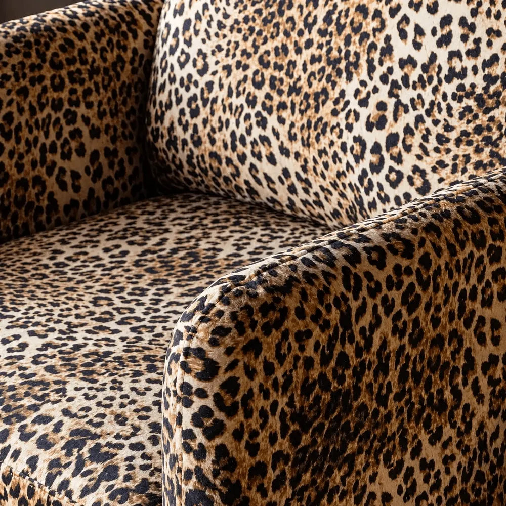 American Retro Leopard Lounge Chair for Reading Corners and Small Spaces