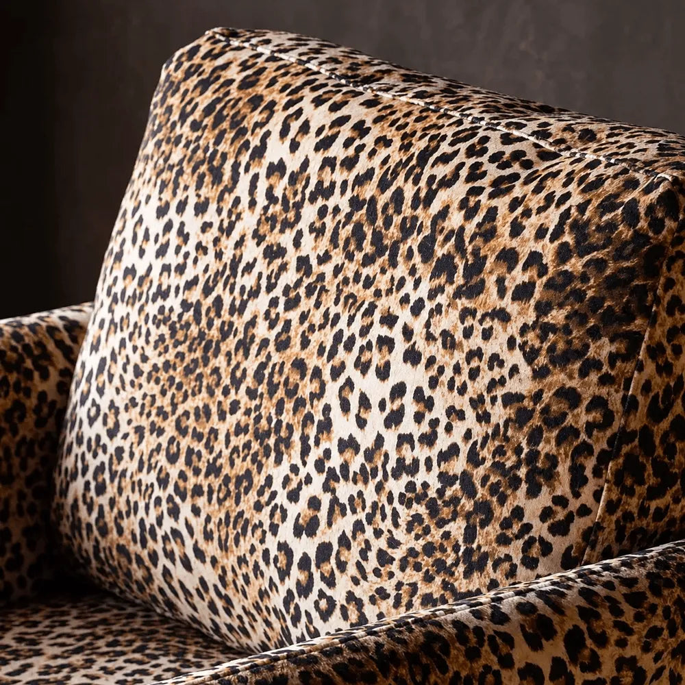 American Retro Leopard Lounge Chair for Reading Corners and Small Spaces