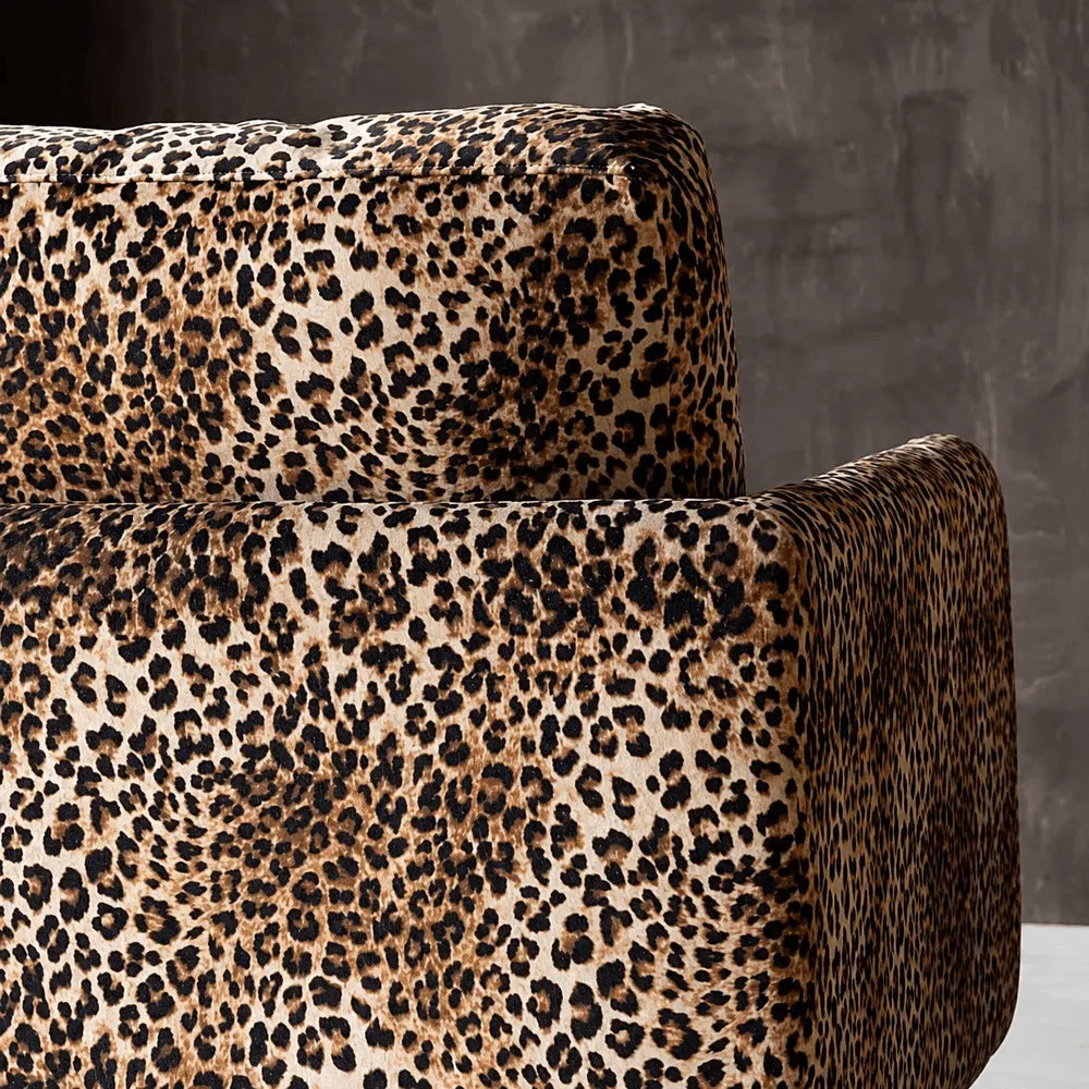 American Retro Leopard Lounge Chair for Reading Corners and Small Spaces
