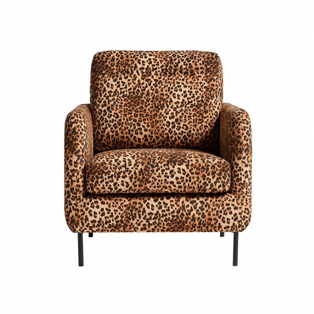 American Retro Leopard Lounge Chair for Reading Corners and Small Spaces