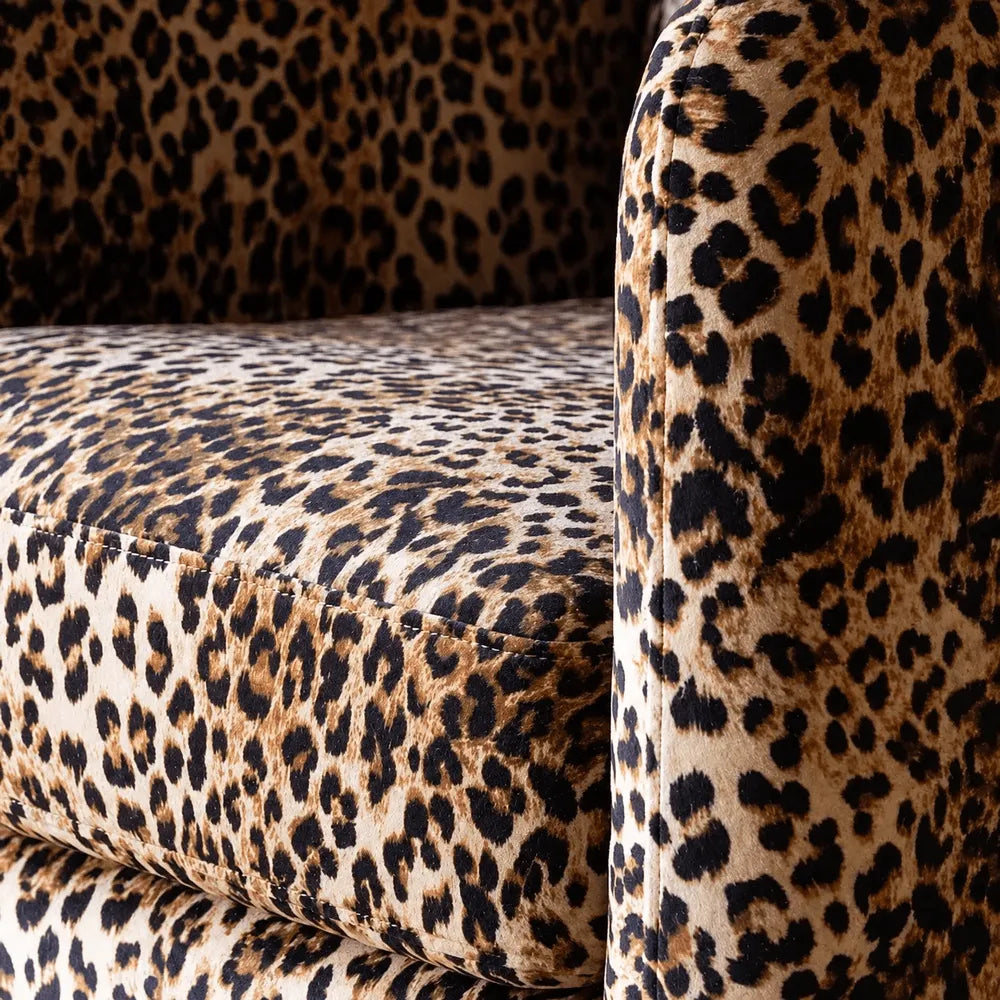 American Retro Leopard Lounge Chair for Reading Corners and Small Spaces