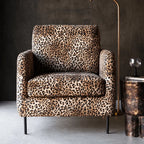 American Retro Leopard Lounge Chair for Reading Corners and Small Spaces