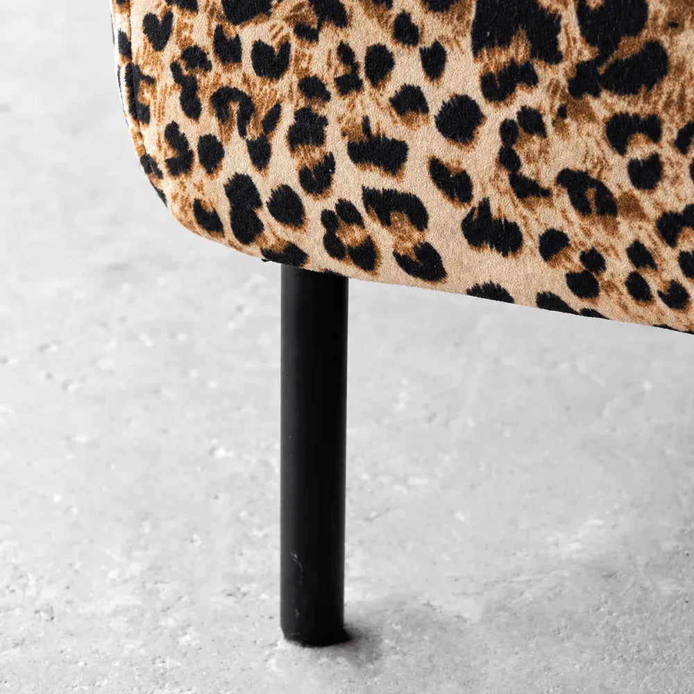 American Retro Leopard Lounge Chair for Reading Corners and Small Spaces