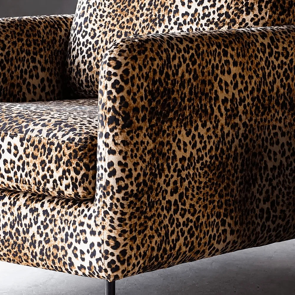 American Retro Leopard Lounge Chair for Reading Corners and Small Spaces