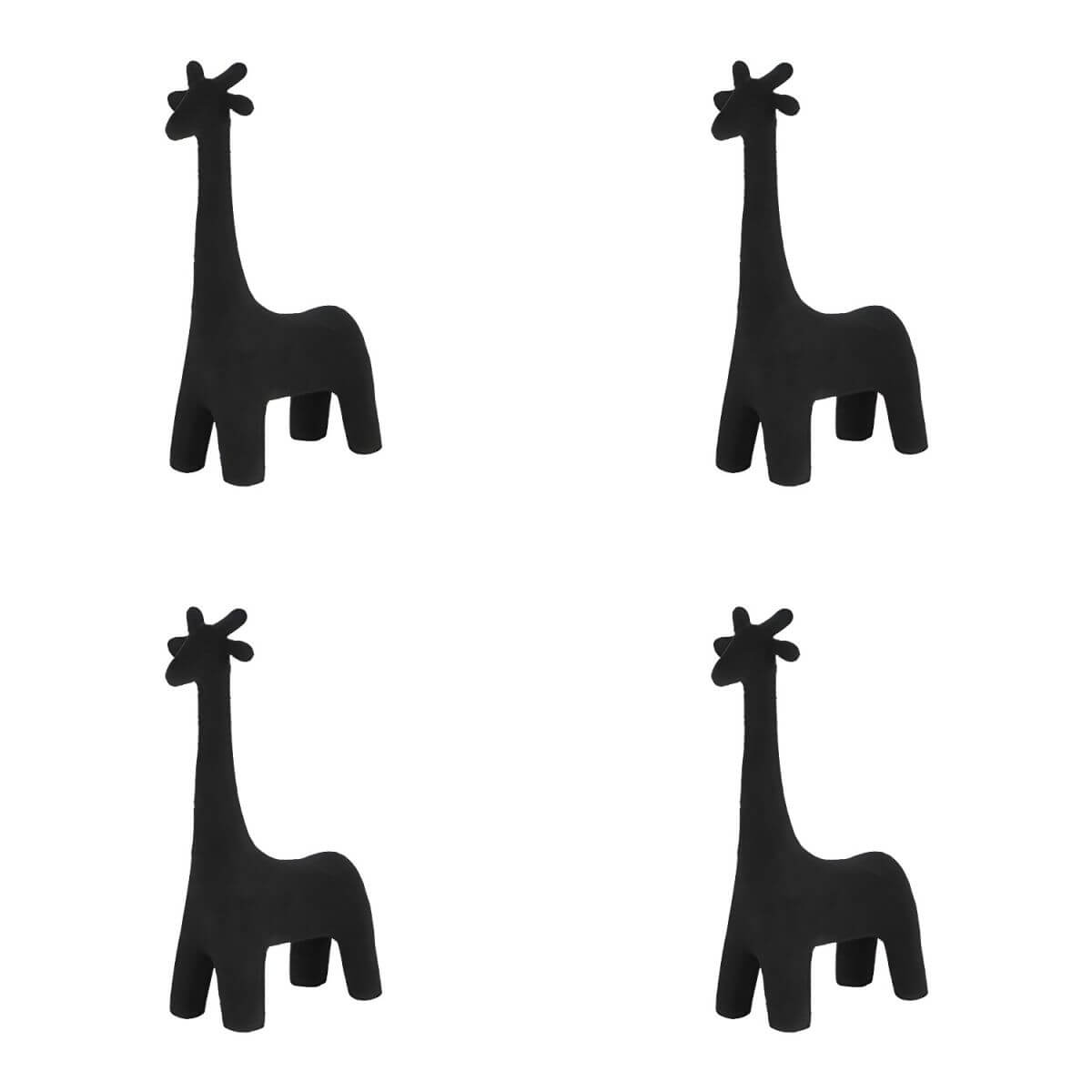 Animal Design Black Plastic Kids Stool - Novelty Seating for Playrooms