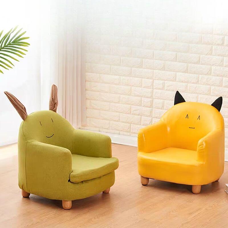 Animal Print Upholstered Kids Sofa with Cotton Material