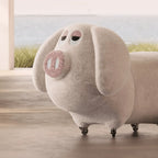 Animal-Shaped Plush Lounge Chair Series With Hidden Casters