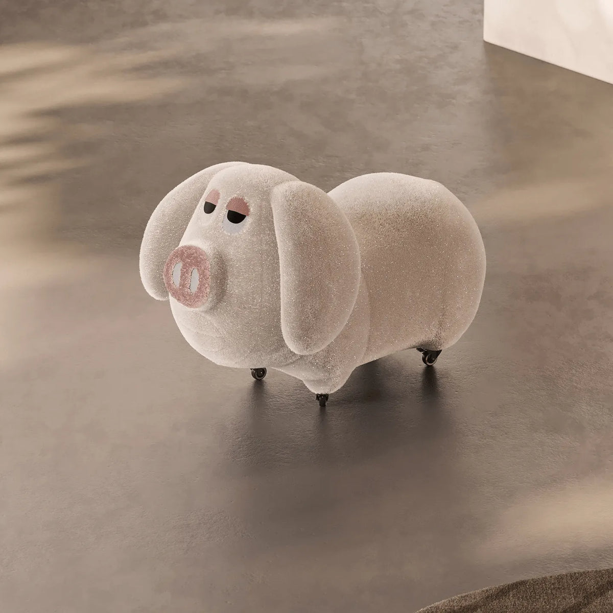 Animal-Shaped Plush Lounge Chair Series With Hidden Casters