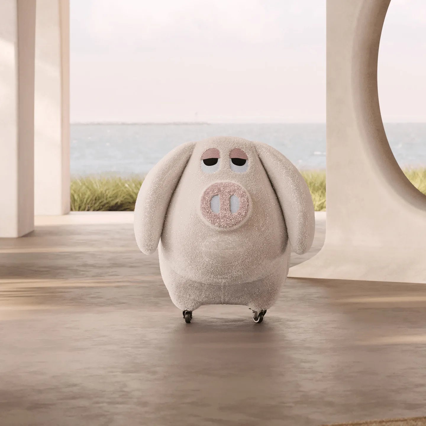 Serie de Sillones Lounge de Peluche con Forma de Animal y Ruedas Ocultas Imagen secundaria del producto