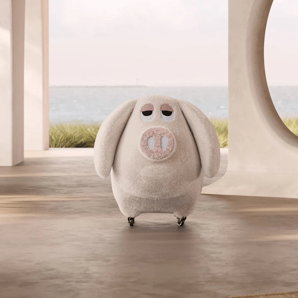 Animal-Shaped Plush Lounge Chair Series With Hidden Casters
