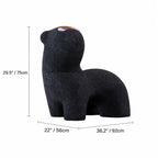 Animal-Shaped Plush Lounge Chair Series With Hidden Casters Dimensions