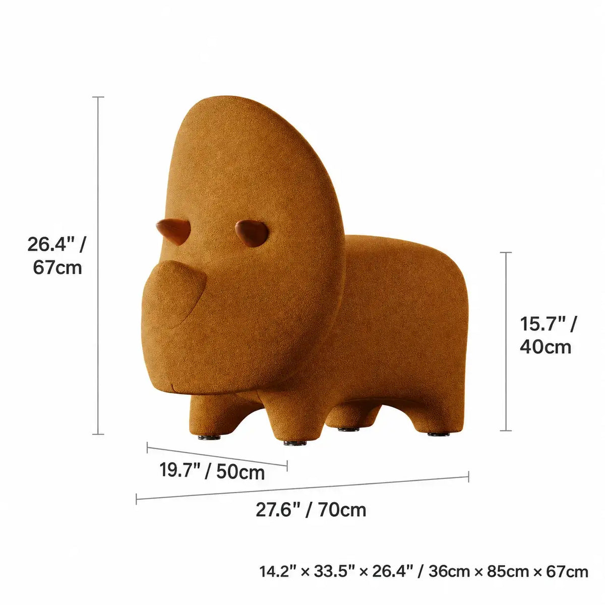 Animal-Shaped Plush Lounge Chair Series With Hidden Casters Dimensions Imagen principal del producto