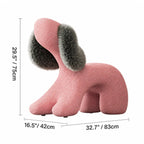Animal-Shaped Plush Lounge Chair Series With Hidden Casters Dimensions