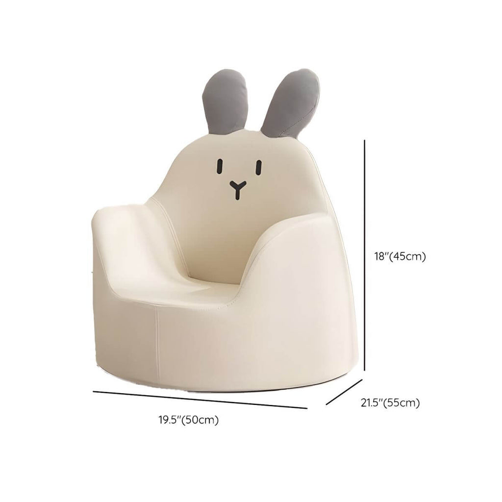 Animal Theme Upholstered Club Chair - Bear, Cat, Dinosaur, Rabbit Dimensions