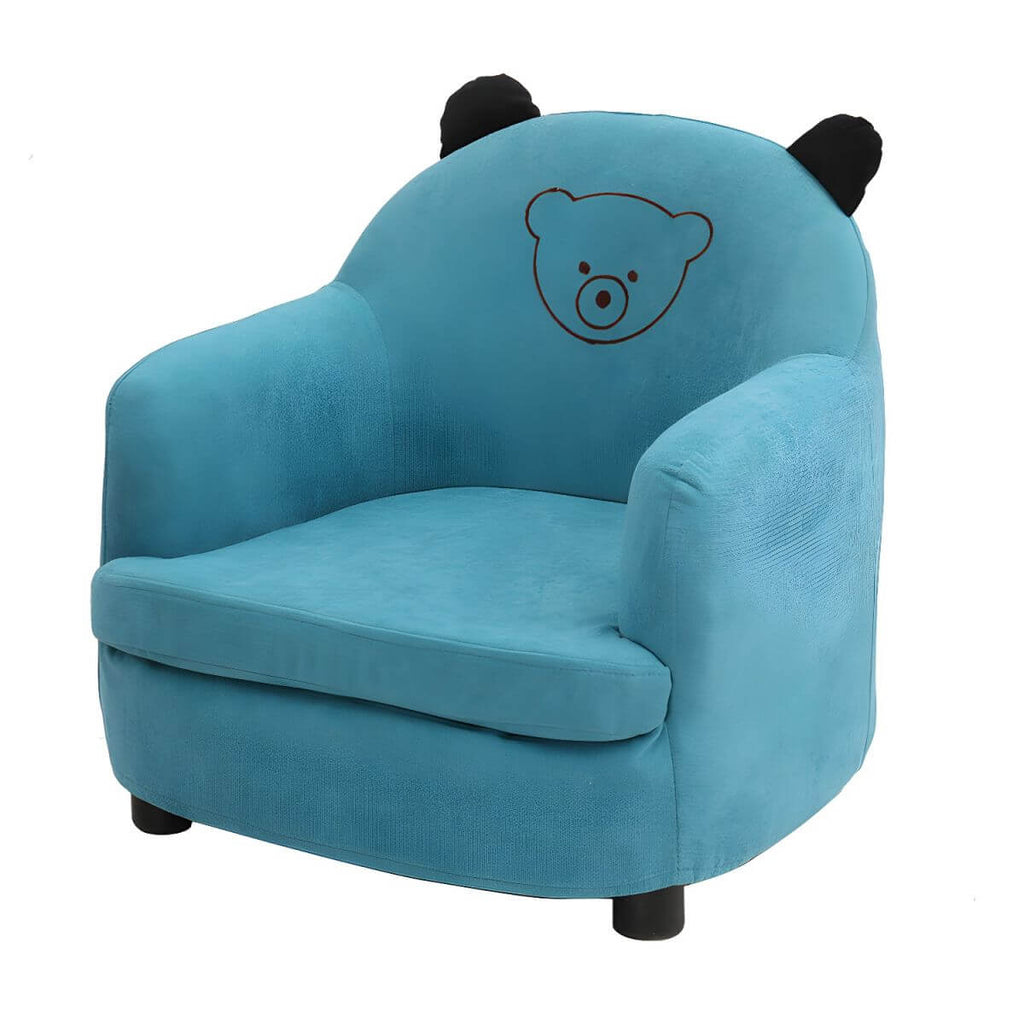 Animal-Themed Upholstered Club Sofa for Kids - Bear Design in Pink