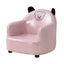 Animal-Themed Upholstered Club Sofa for Kids - Bear Design in Pink