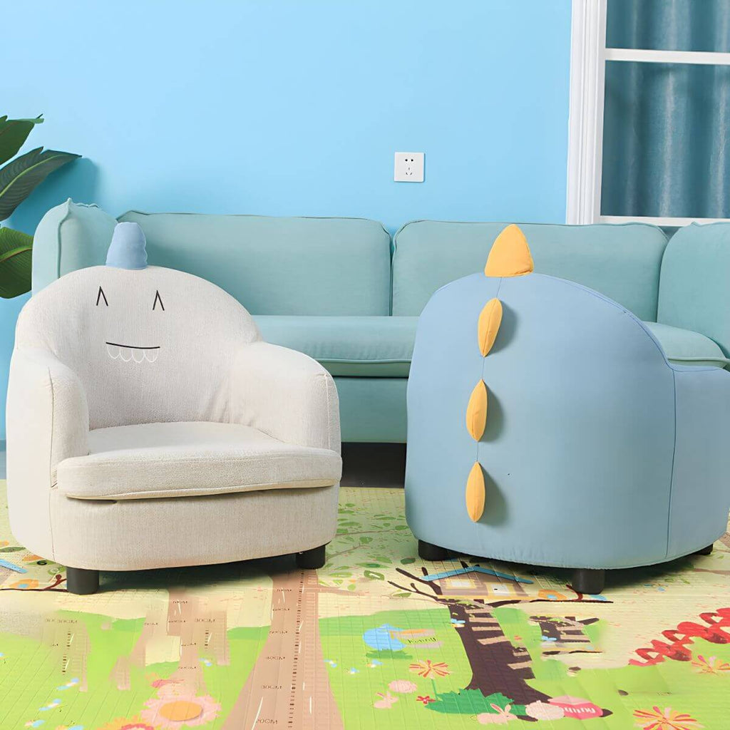 Animal-Themed Upholstered Club Sofa for Kids - Bear Design in Pink