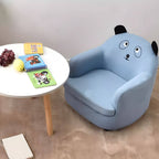 Animal-Themed Upholstered Club Sofa for Kids - Bear Design in Pink