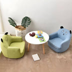 Animal-Themed Upholstered Club Sofa for Kids - Bear Design in Pink