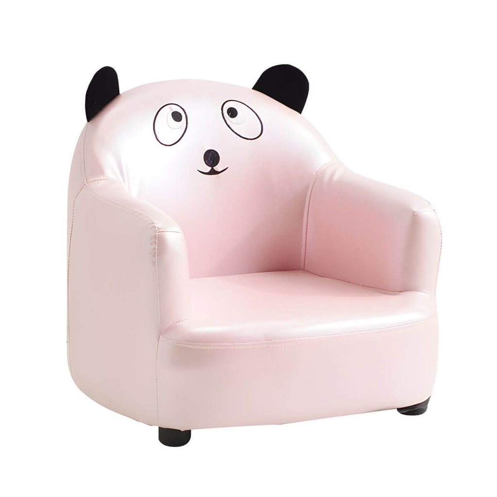 Animal-Themed Upholstered Club Sofa for Kids - Bear Design in Pink