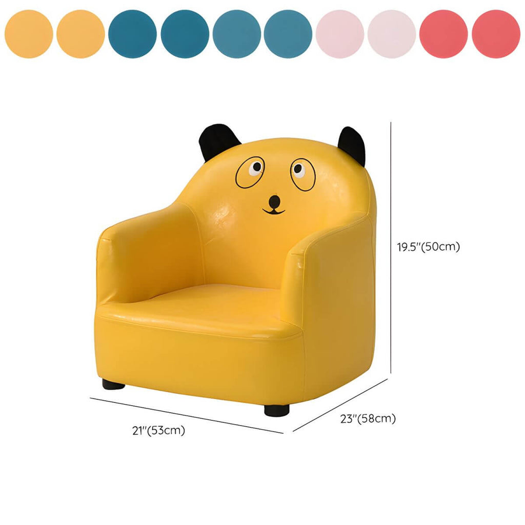 Animal-Themed Upholstered Club Sofa for Kids - Bear Design in Pink Dimensions