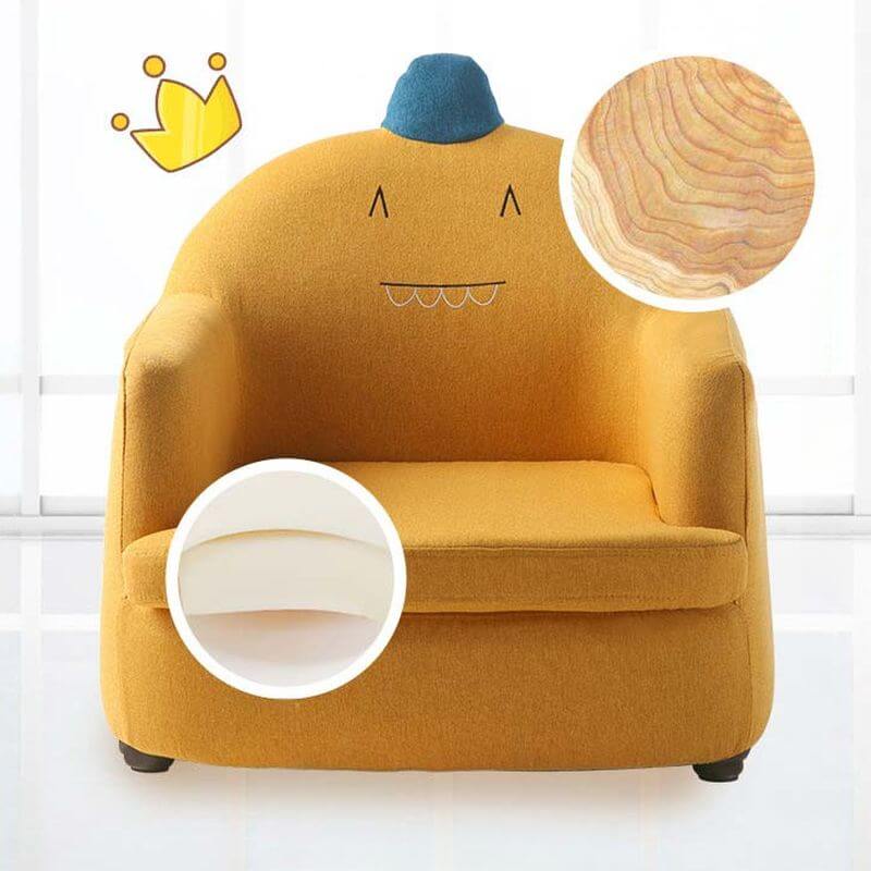 Animal-Themed Upholstered Kids Sofa with Soft Fabric and Safe Design