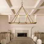 Antique Brass Wagon Wheel Chandelier – 8-Light Rustic Metal Ceiling Light Main Product Image