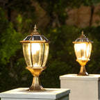 Antique Bronze Solar LED Outdoor Pier Mount Lantern Light