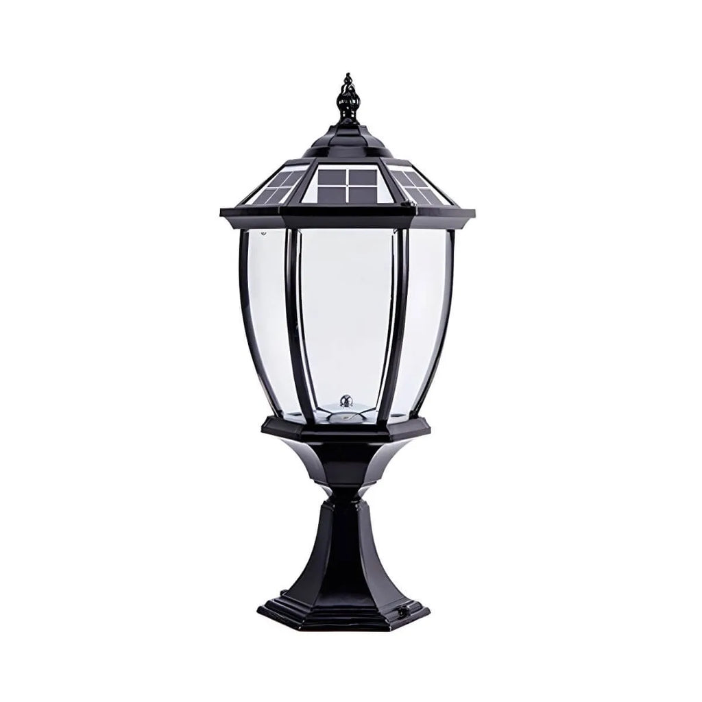 Antique Bronze Solar LED Outdoor Pier Mount Lantern Light