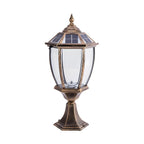 Antique Bronze Solar LED Outdoor Pier Mount Lantern Light
