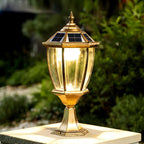 Antique Bronze Solar LED Outdoor Pier Mount Lantern Light Main Product Image