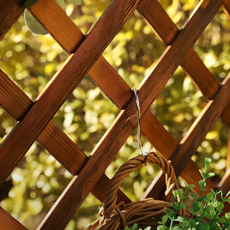 Arch-Back Outdoor Bench with Climbing Trellis in Solid Wood Finishes