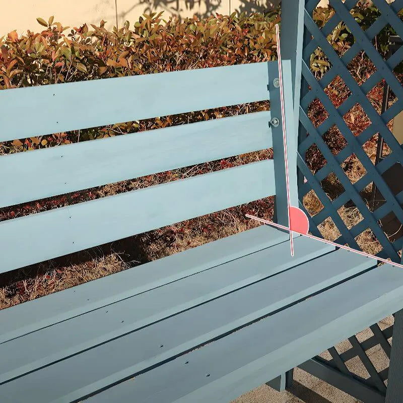 Arch-Back Outdoor Bench with Climbing Trellis in Solid Wood Finishes