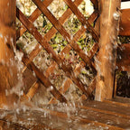 Arch-Back Outdoor Bench with Climbing Trellis in Solid Wood Finishes