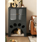 Arched Solid Wood Multifunctional Pet-Friendly Cabinet With Display Storage Main Product Image
