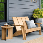 Architectural Teak Outdoor Sofa Series with Wide Arms and Relaxed Lounge Silhouette Main Product Image