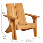 Architectural Teak Outdoor Sofa Series with Wide Arms and Relaxed Lounge Silhouette Dimensions