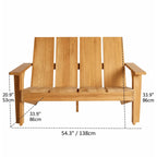 Architectural Teak Outdoor Sofa Series with Wide Arms and Relaxed Lounge Silhouette Dimensions