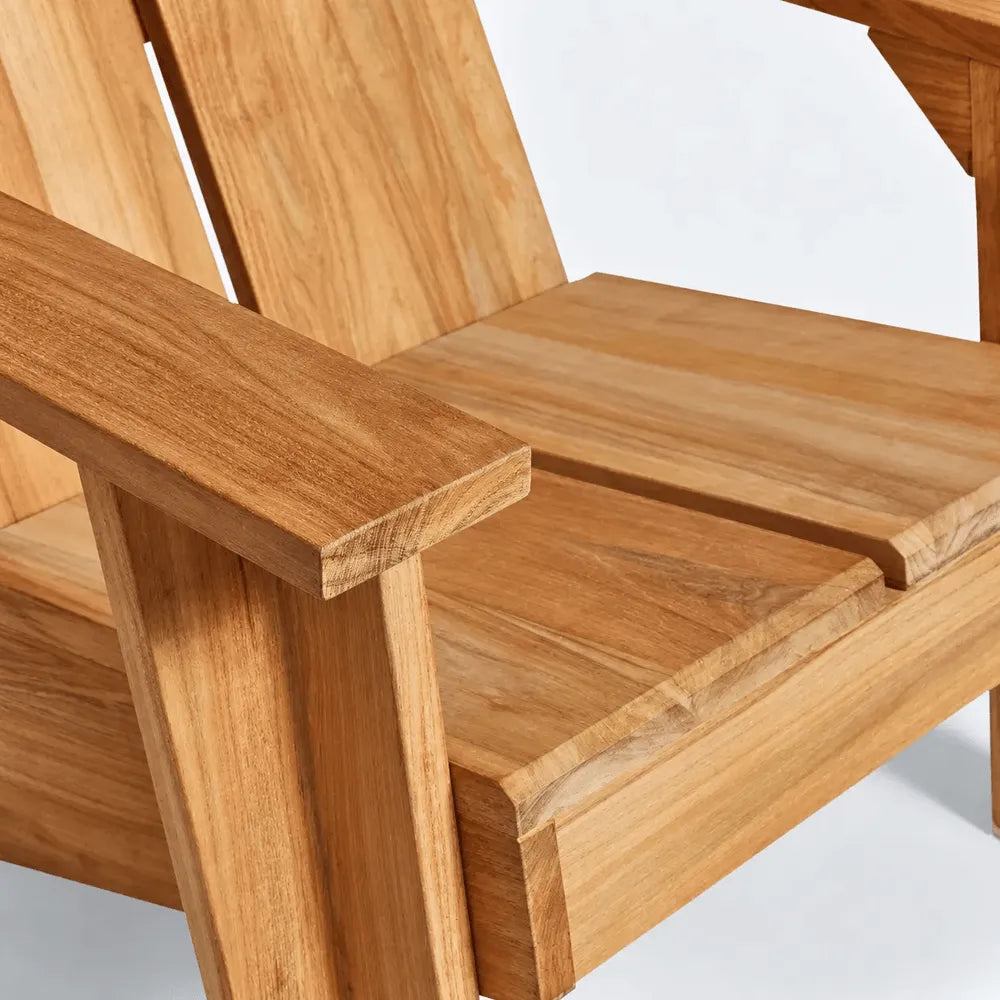 Architectural Teak Outdoor Sofa Series with Wide Arms and Relaxed Lounge Silhouette
