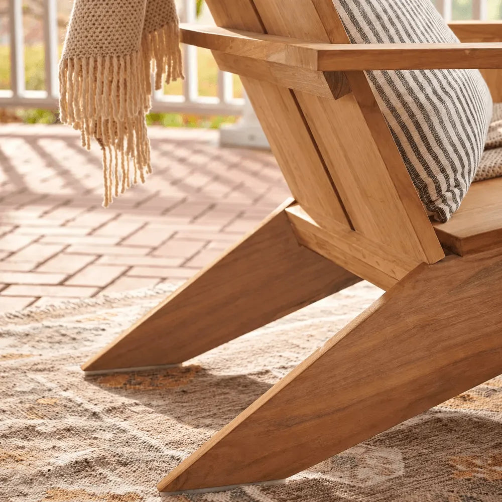 Architectural Teak Outdoor Sofa Series with Wide Arms and Relaxed Lounge Silhouette