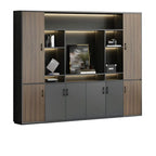 Architectural Wood Storage Wall Cabinet With Shelves and Lighting